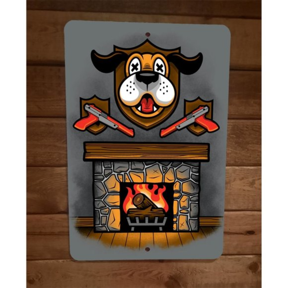 NES Duck Hunt Dog Mounted over Fireplace Get the Last Laugh 8x12 Metal Wall Sign
